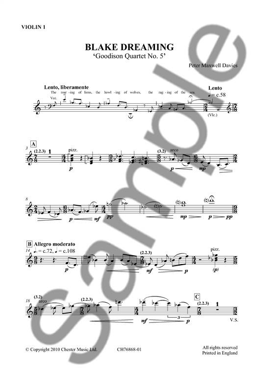 Blake Dreaming 'Goodison Quartet No.5' (Parts)